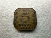 Ceylon, 5 Cents 1942, F, CS11151