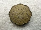 Ceylon, Two Cents 1944 (Lamination Error), F, CS11181