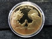 Christianity, Gold Plated Good VS Evil Medal, No COA, OS1096