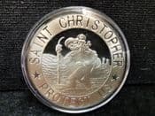 Christianity, Silver Plated St Christopher Medal, No COA, OS1455