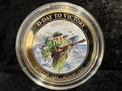 Cook Islands, 2014 Gold Plated $1 (D-Day Anniversary), UNC, OS932