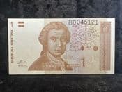 Croatia, One Dinar 1991, EF, BKN2005