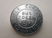 Cumbria, Carlisle Corporation, 2 Pence Bus Token, VF, CS4652