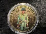 D-Day Forces, Gold Plated Medal (US Medic), With COA, Stained/Toned, OS865