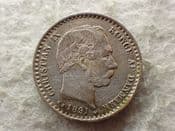 Denmark, Silver (.400), 10 Ore 1891 CS, Patchy GVF, CS13825
