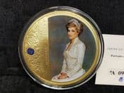 Diana, Portraits of a Princess, 2013 110g Gold Plated Medal, With COA, OS1609