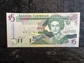 Eastern Caribbean, Dominica, 5 Dollars (1994), AUNC, BKN1875