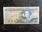 Eastern Caribbean, St Lucia, 10 Dollars (1994), AUNC, BKN1876