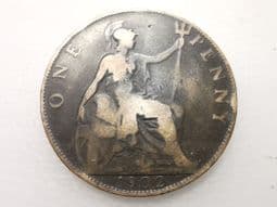 Edward VII, One Penny 1902 (Normal Tide), Fair, CS1205