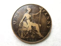 Edward VII, One Penny 1905, Fair, CS6949