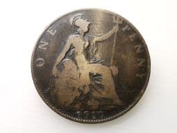 Edward VII, One Penny 1910, Fair, CS4211