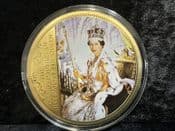 Elizabeth II, 2012 Diamond Jubilee, 110g Gold Plated Medal, With COA, OS940