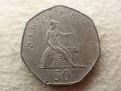 Elizabeth II, 50 Pence 1980 (Contemporary Forgery), VF, CS13662