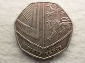 Elizabeth II, 50 Pence 2017 (Royal Shield, Lower Mintage), VF, CS12679