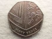 Elizabeth II, 50 Pence 2017 (Royal Shield, Lower Mintage), VF, CS12694