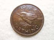 Elizabeth II, Farthing 1953, Toned EF, CS10819