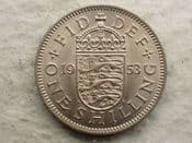 Elizabeth II, One Shilling 1953 (English), AEF, CS13830