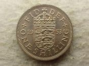 Elizabeth II, One Shilling 1953 (English), EF, CS14153