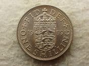 Elizabeth II, One Shilling 1959 (English), EF, CS14037