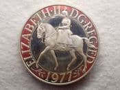 Elizabeth II, Silver (.925), Crown 1977 (Silver Jubilee), Toned UNC Ex Proof, CS12267