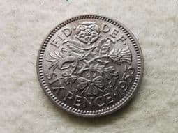 Elizabeth II, Sixpence 1953, AUNC, CS10516