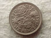 Elizabeth II, Sixpence 1953, EF, CS13769