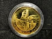 English Heritage, Scarborough Castle, Gold Plated Souvenir Medal, OS1561