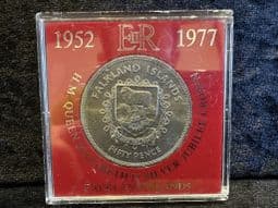 Falkland Islands, 50 Pence 1977 (QEII Silver Jubilee), in Tatty Case, OS643