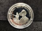 Falkland Islands, Silver (.925), 28.28g 2005 50p (Churchill, Soldier), No COA, OS1662