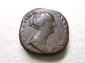 Faustina II, AE Sestertius (161-175 AD), Venus Standing with Shield, Rome Mint, AF, CS9412