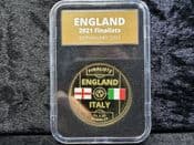 Football, 2021 England Finalists, Gold Plated Medal in Holder, OS1953
