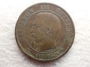 France, 10 Centimes 1853 A, Fair, CS12957