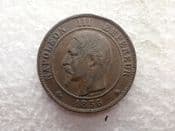 France, 10 Centimes 1856 BB, VF, CS14377
