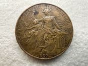 France, 10 Centimes 1907, F, CS11487