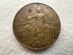 France, 10 Centimes 1907, F, CS11487