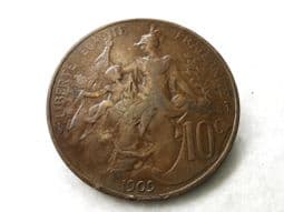 France, 10 Centimes 1909, AVF, CS6458