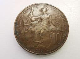 France, 10 Centimes 1916, GF, CS165