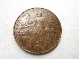 France, 10 Centimes 1917, VF, CS7403