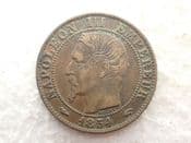 France, 5 Centimes 1854 A, Dirty VF, CS14418