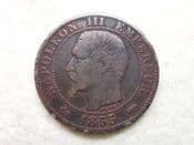 France, 5 Centimes 1855 A, AF, CS11682