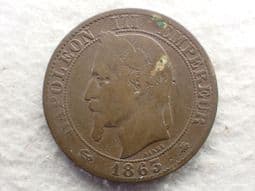 France, 5 Centimes 1863 A, Fair, CS13097