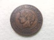 France, 5 Centimes 1876 A, F, CS10196