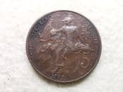 France, 5 Centimes 1912, VF, CS12008