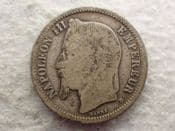 France, Silver (.835), One Franc 1870 BB, Poor, CS12811