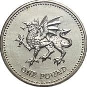 GB, £1, 1995 (Welsh Dragon), Circulated, Choose Quantity
