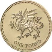 GB, £1, 2000 (Welsh Dragon), Circulated, Choose Quantity