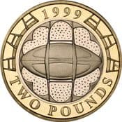GB, £2 1999, Rugby World Cup, Circulated, Choose Quantity