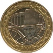GB, £2 2006, 1806-1859 Isambard K Brunel, Circulated, Choose Quantity