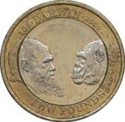 GB, £2 2009, Charles Darwin, Circulated, Choose Quantity