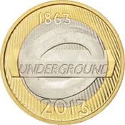 GB, £2 2013, London Underground Roundel, Circulated, Choose Quantity